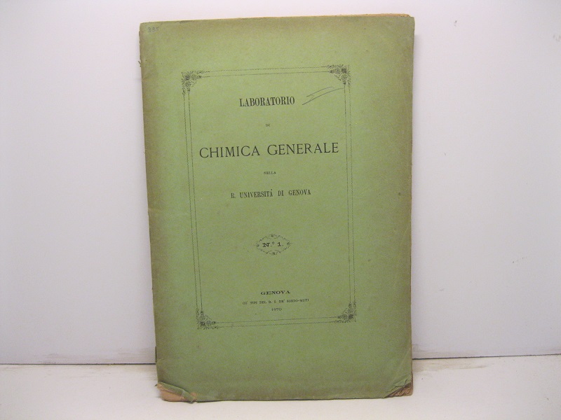 Laboratorio di chimica generale nella R. Università di Genova. Pneumodensimetro automatico